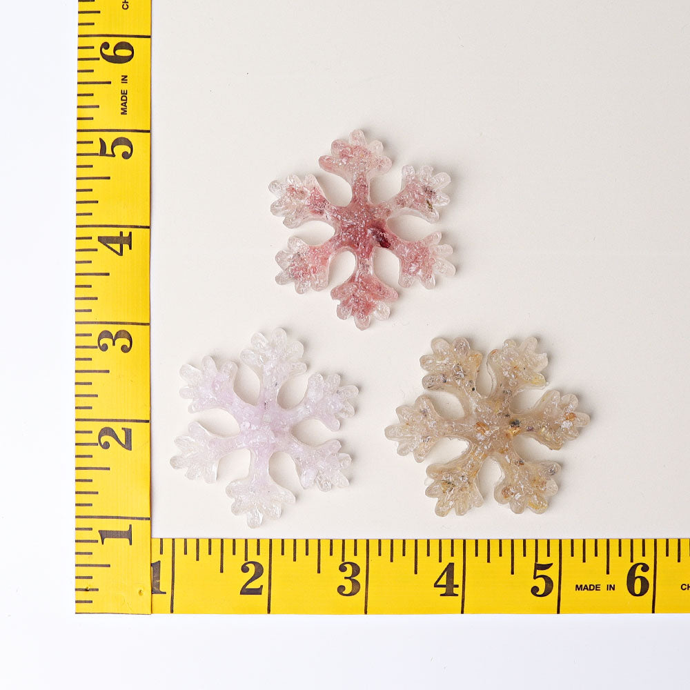 2" Resin Snowflakes Crystal Carvings for Christmas