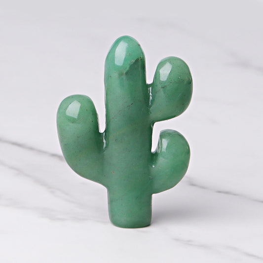 3.1" Green Aventurine Cactus Crystal Carvings