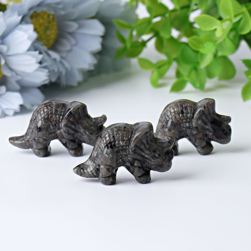 1.7" Larvikite Dinosaur Crystal Carvings