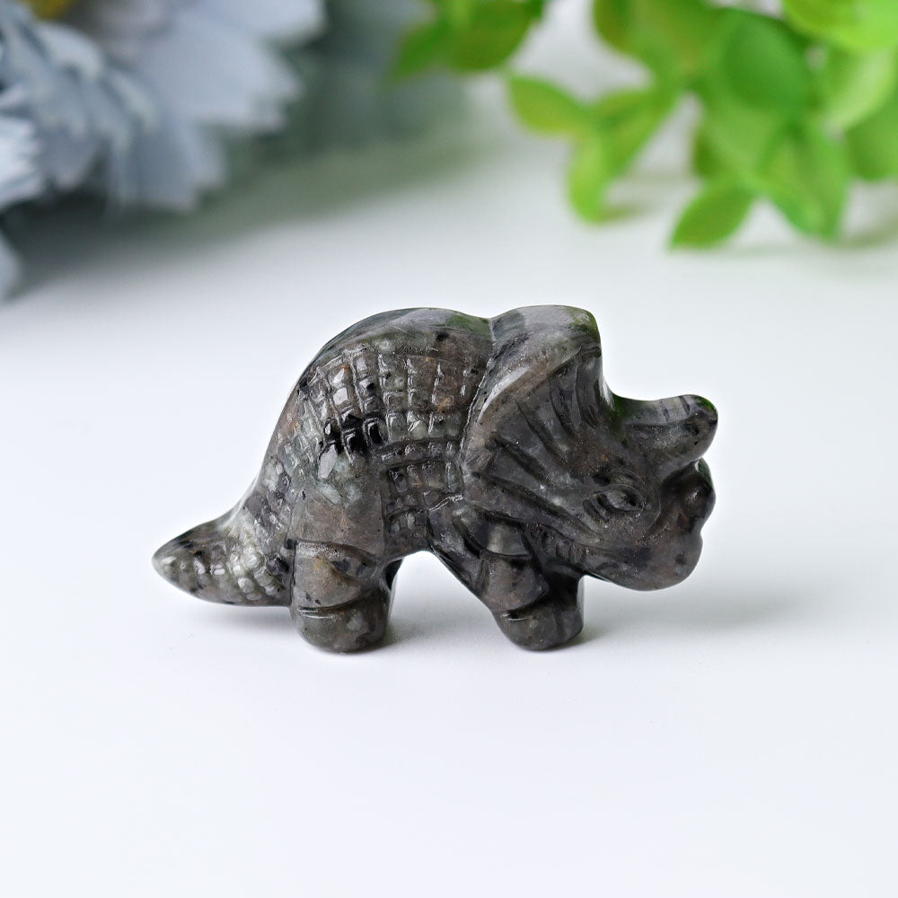 1.7" Larvikite Dinosaur Crystal Carvings