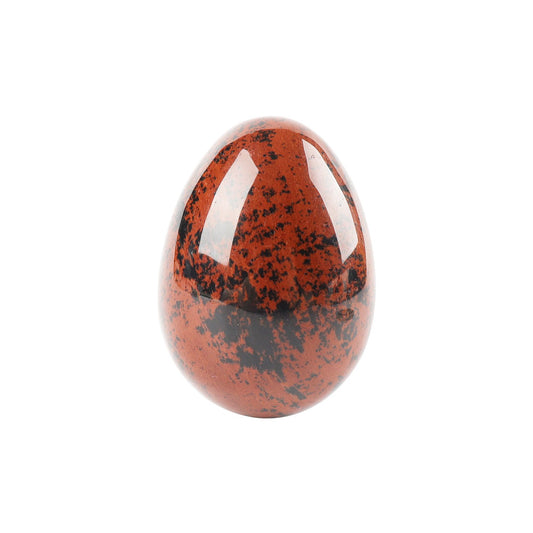 2" Mahogany Egg Shape Crystal Palm Stone