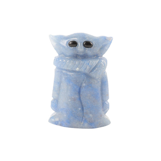 Blue Aventurine Crystal Carving Yoda 2"