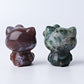 1.9" Moss Agate Hello Kitty Crystal Carvings