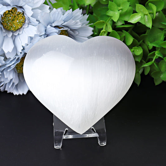 1.7"-2.8" Selenite Heart Crystal Carvings