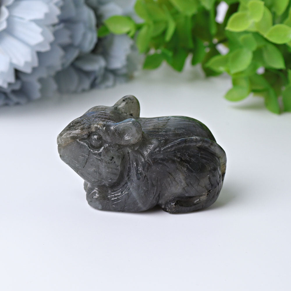 2.3" Labradorite Mouse Crystal Carvings