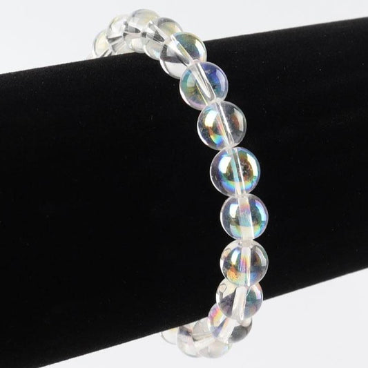 8mm Aura Angel Crystal Glass Bracelet