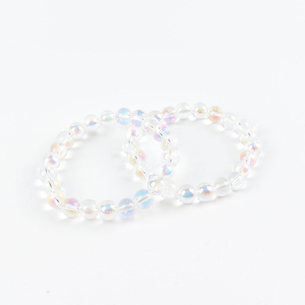 8mm Aura Angel Crystal Glass Bracelet