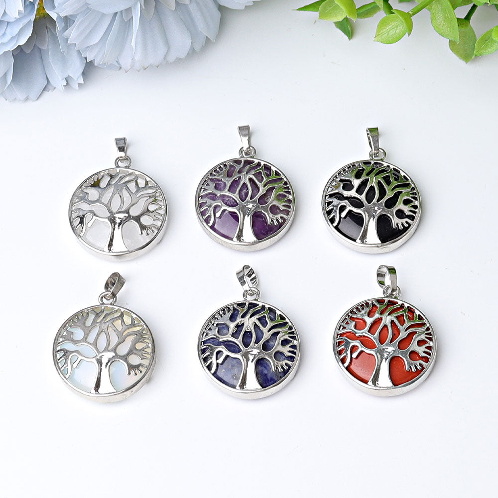 1.2" Tree of life Wrapped Crystal Pendant