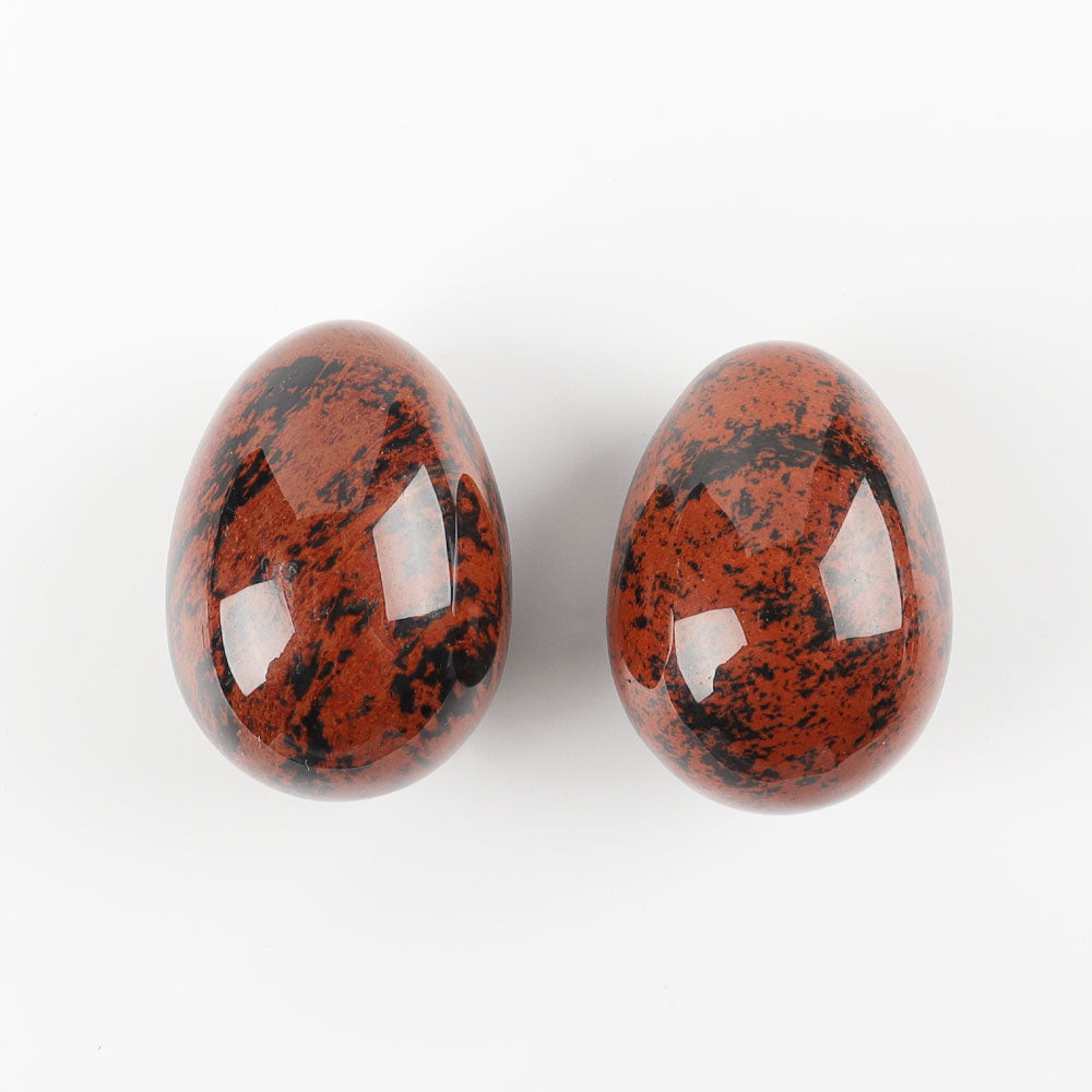 2" Mahogany Egg Shape Crystal Palm Stone