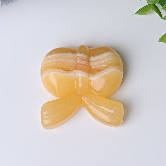 1.9" Orange Calcite Bow-Knot Crystal Carvings
