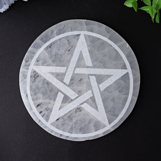 4" Selenite Coaster with Printing