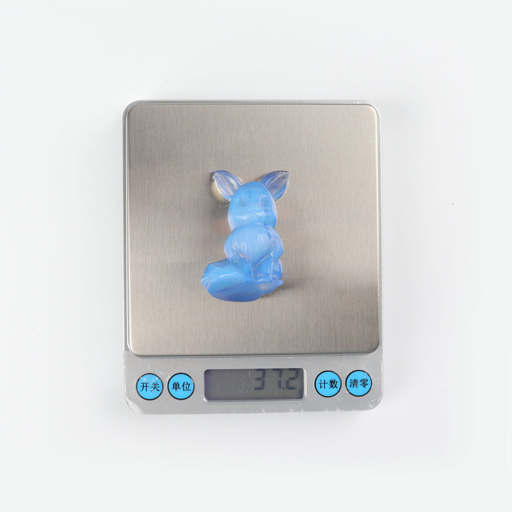 1.95" Blue Opalite Pokemon Evee Crystal Carvings