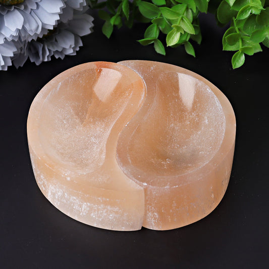 4" Peach Selenite Bowl