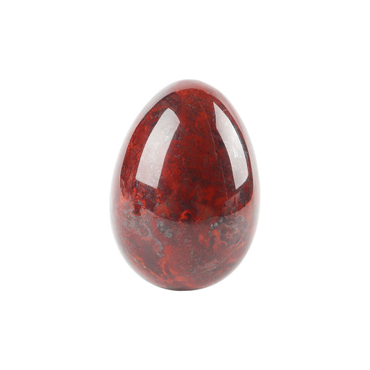 2" Red Que Sera Egg Shape Palm Stone