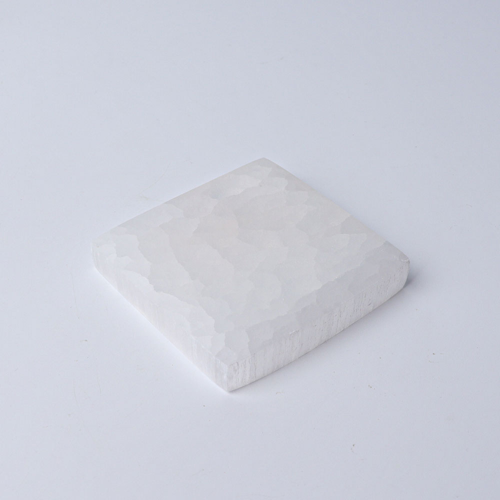 3" Square Selenite Coaster Selenite Crystal Charging Plate