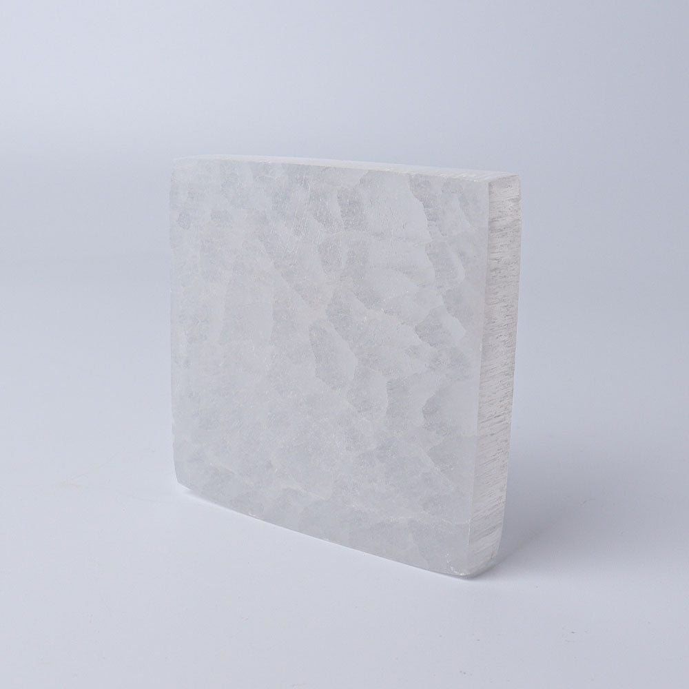 3" Square Selenite Coaster Selenite Crystal Charging Plate