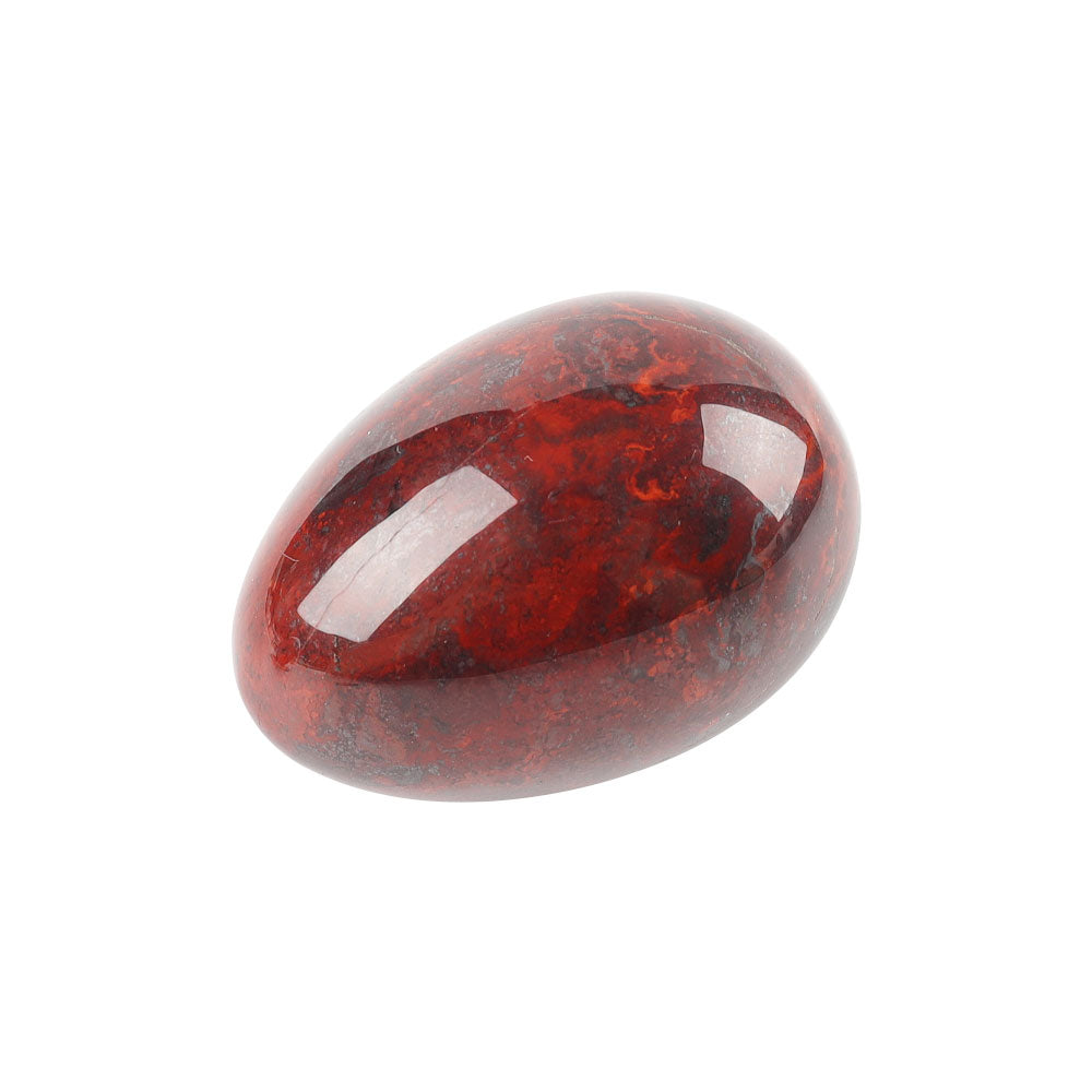 2" Red Que Sera Egg Shape Palm Stone