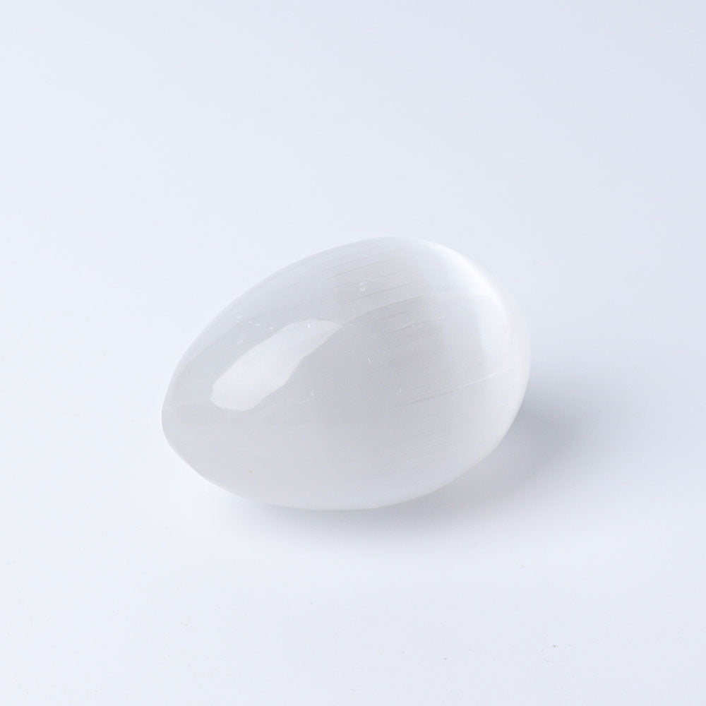 2.5" Selenite Egg Palm Stone