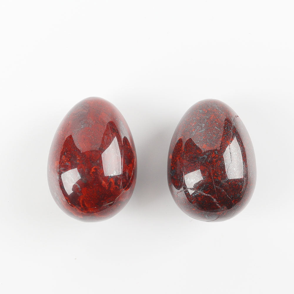 2" Red Que Sera Egg Shape Palm Stone