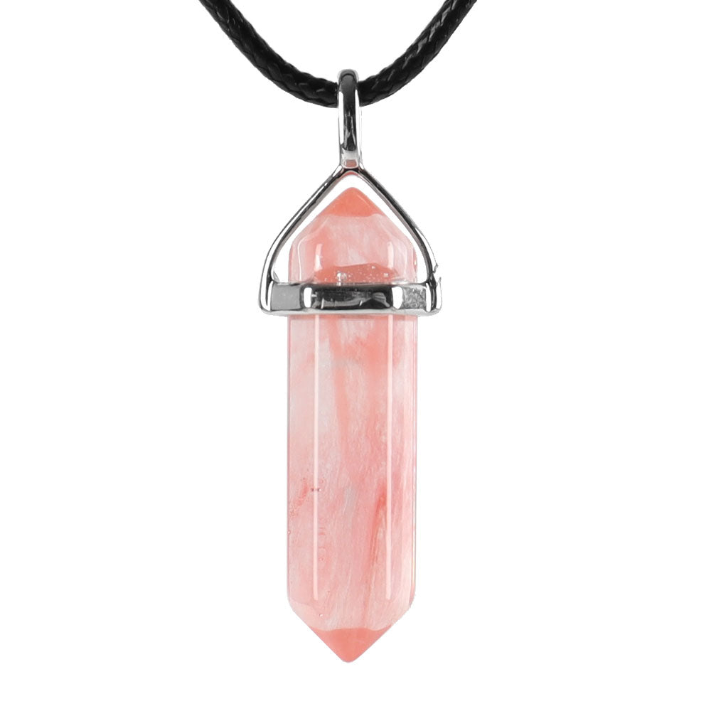 Natural Semi-Precious Gemstone Crystal Healing Hexagonal Chakra Pendant