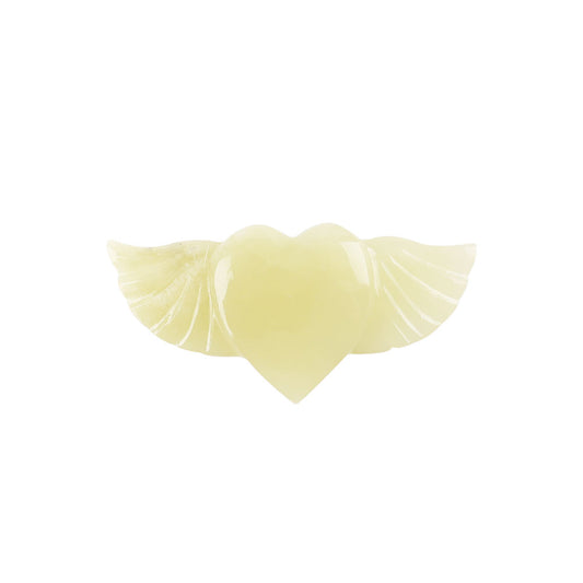 Afghan Jade Heart shape with Wings Carvings