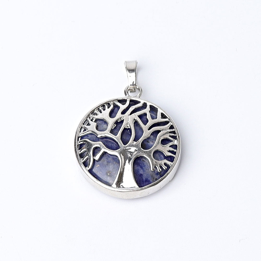 1.2" Tree of life Wrapped Crystal Pendant