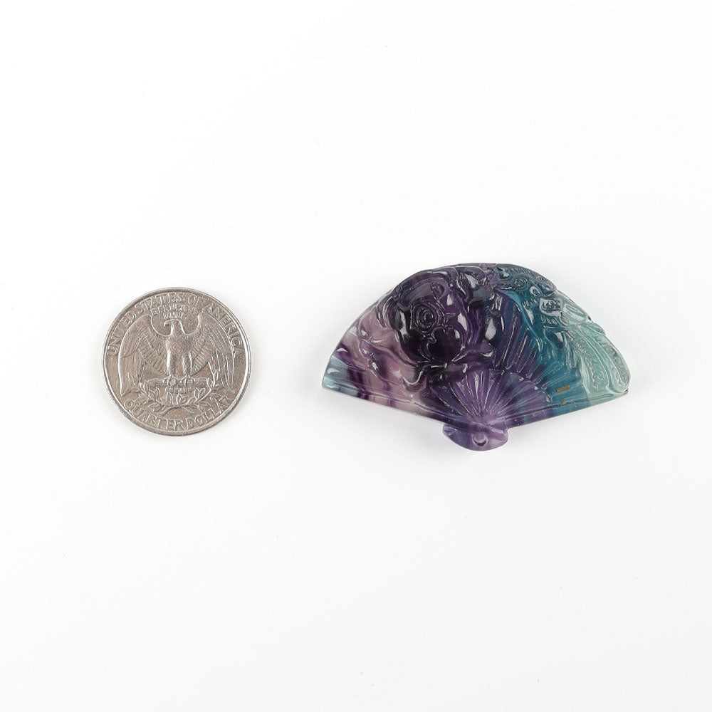 Drilled Fluorite Fan Sahpe Carvings for Jewelry Making