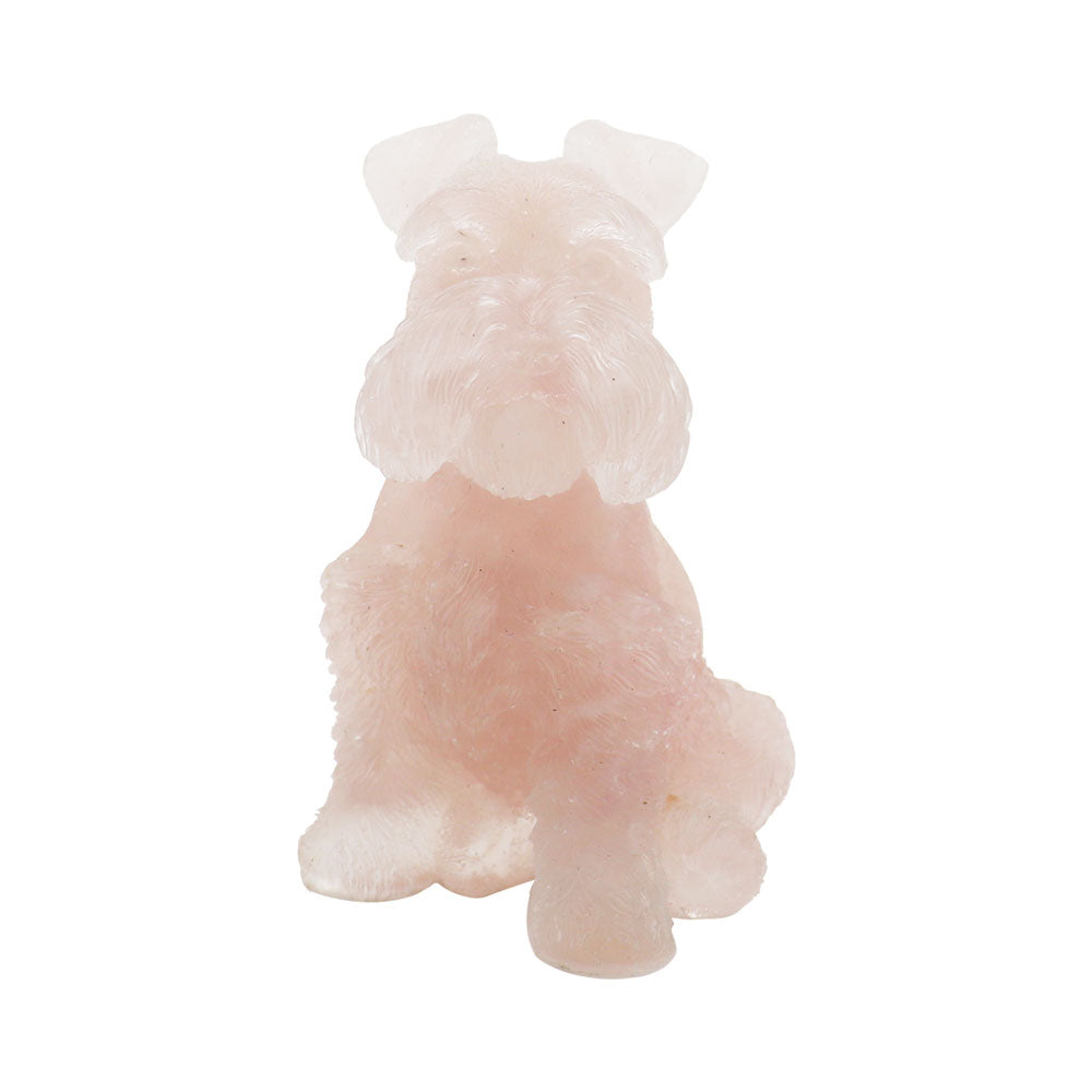 Rose Quartz Gravel Resin Dog Figurines Schnauzer