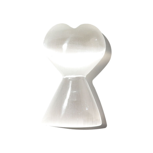 4" Crystal Selenite Healing Stone Heart Shape Tower