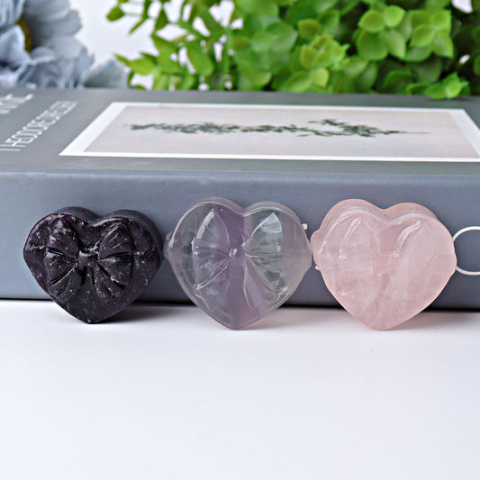 1.5" Heart Shape Gift-box Crystal Carving for Christmas