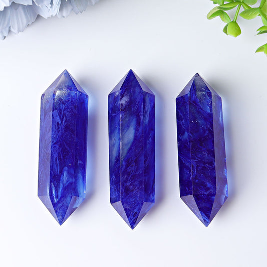 3.5"-4.0" Blue Smelting Double Terminated Crystal Points
