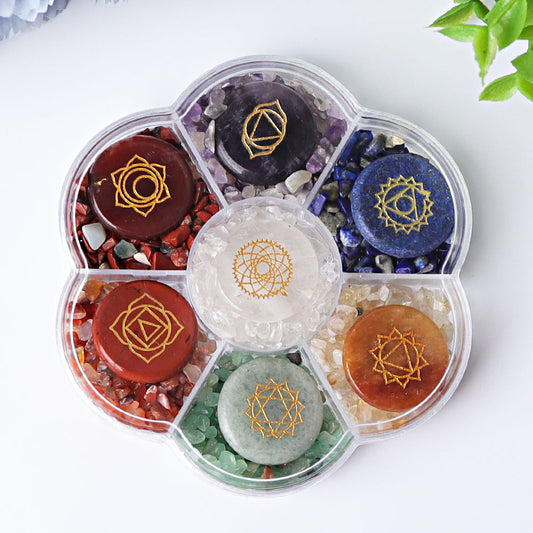 4" Chakra Crystal Chips Plate Free Form
