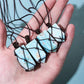 Sky Blue Stone with Rope Necklace Crystal Hanging