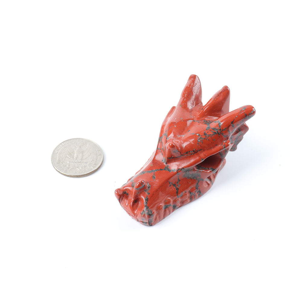 Red Jasper Dragon Head Carvings
