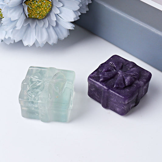 1.5" Gift-box Crystal Carvings for Christmas