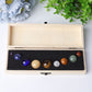 1 Set Planet Crystal Spheres with Wooden Box Free Form
