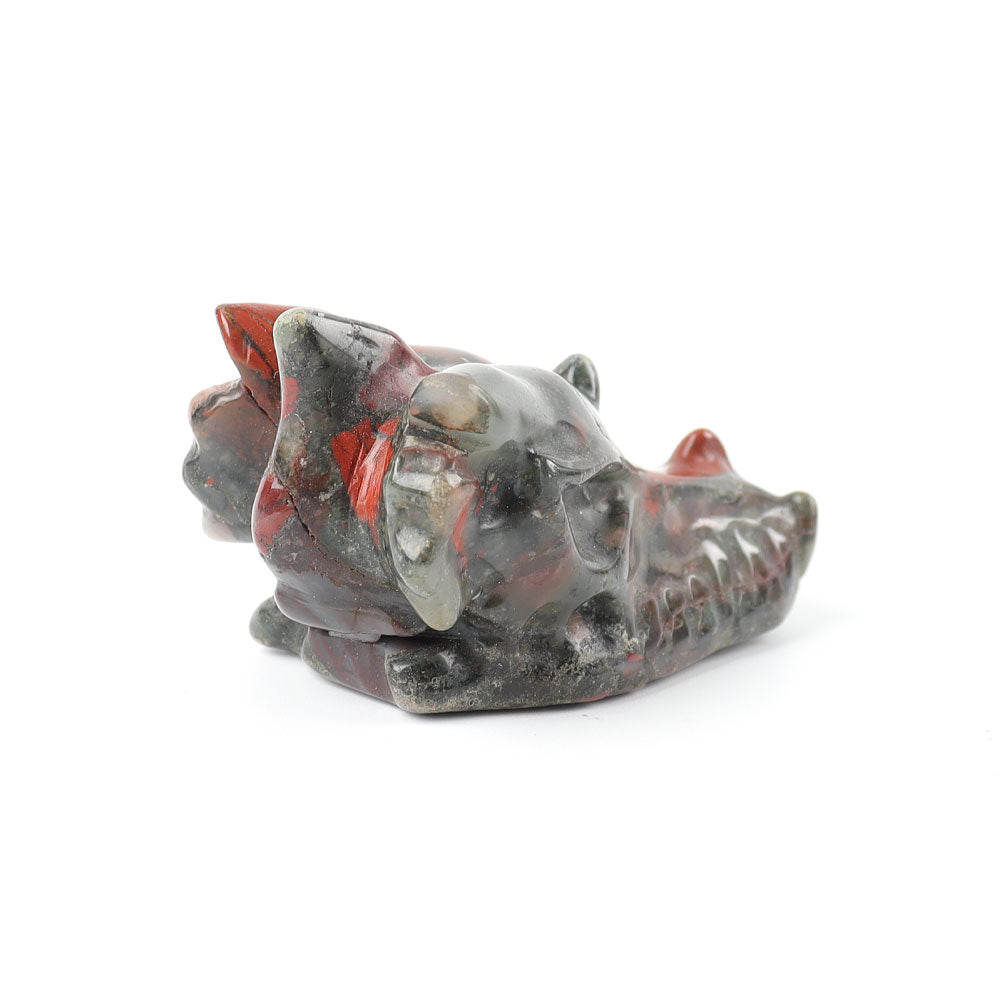 African Blood Stone Dragon Head Carvings