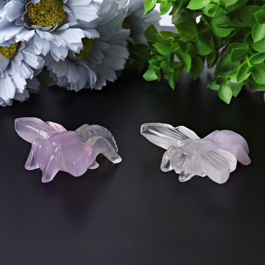 2.4" Fluorite Bumble Bee Crystal Carvings
