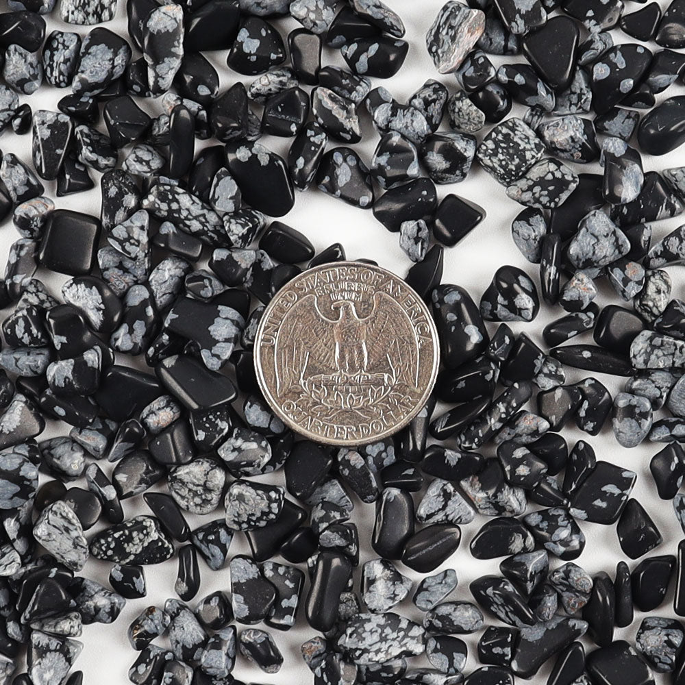 Snowflake Obsidian Chips Crushed Natural Crystal Quartz Pieces