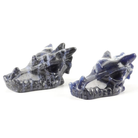 Sodalite Dragon Head Crystal Carvings