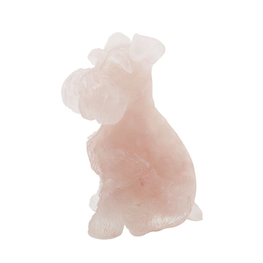 Rose Quartz Gravel Resin Dog Figurines Schnauzer