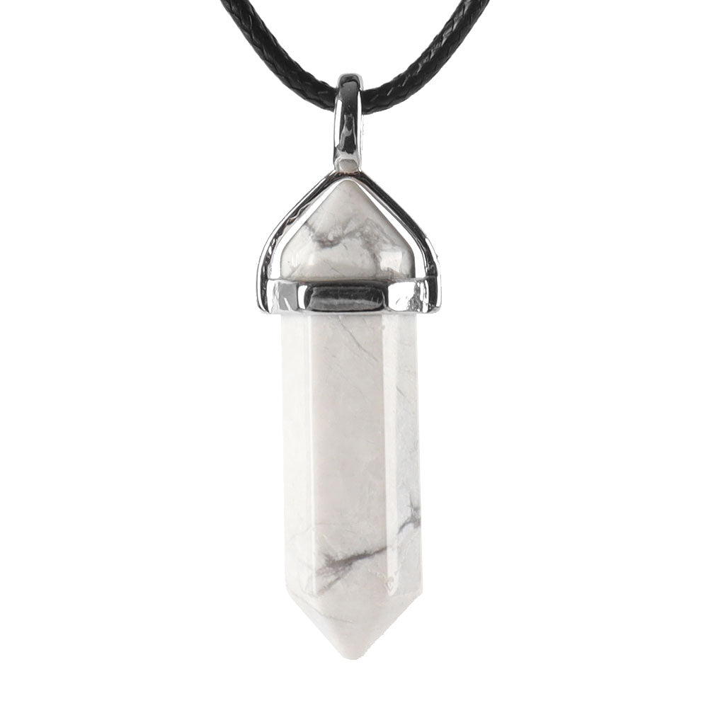 Natural Semi-Precious Gemstone Crystal Healing Hexagonal Chakra Pendant