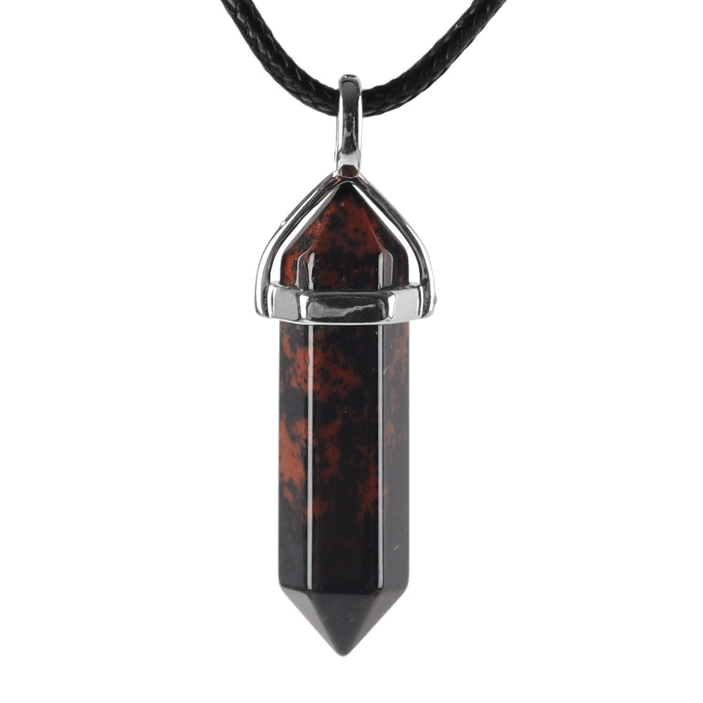 Natural Semi-Precious Gemstone Crystal Healing Hexagonal Chakra Pendant