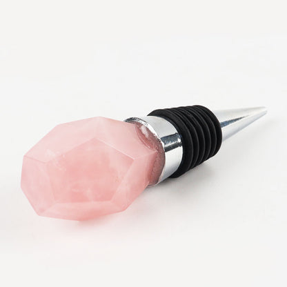 Rose quartz Crystal Carvings Champagne Bottle Stoppers for Wedding Gifts and Decoration