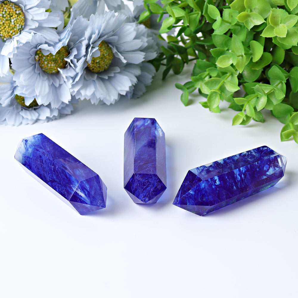 3.5"-4.0" Blue Smelting Double Terminated Crystal Points