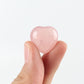 Set of 7 Rose Quartz Heart Shape Crystal Carvings 1"