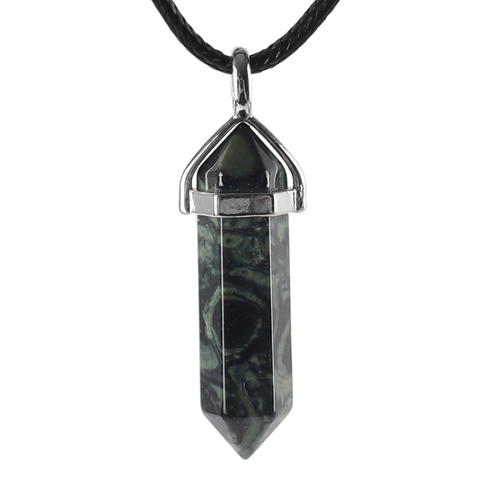 Natural Semi-Precious Gemstone Crystal Healing Hexagonal Chakra Pendant