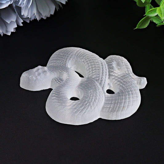 3.2" Selenite Snake Crystal Carvings
