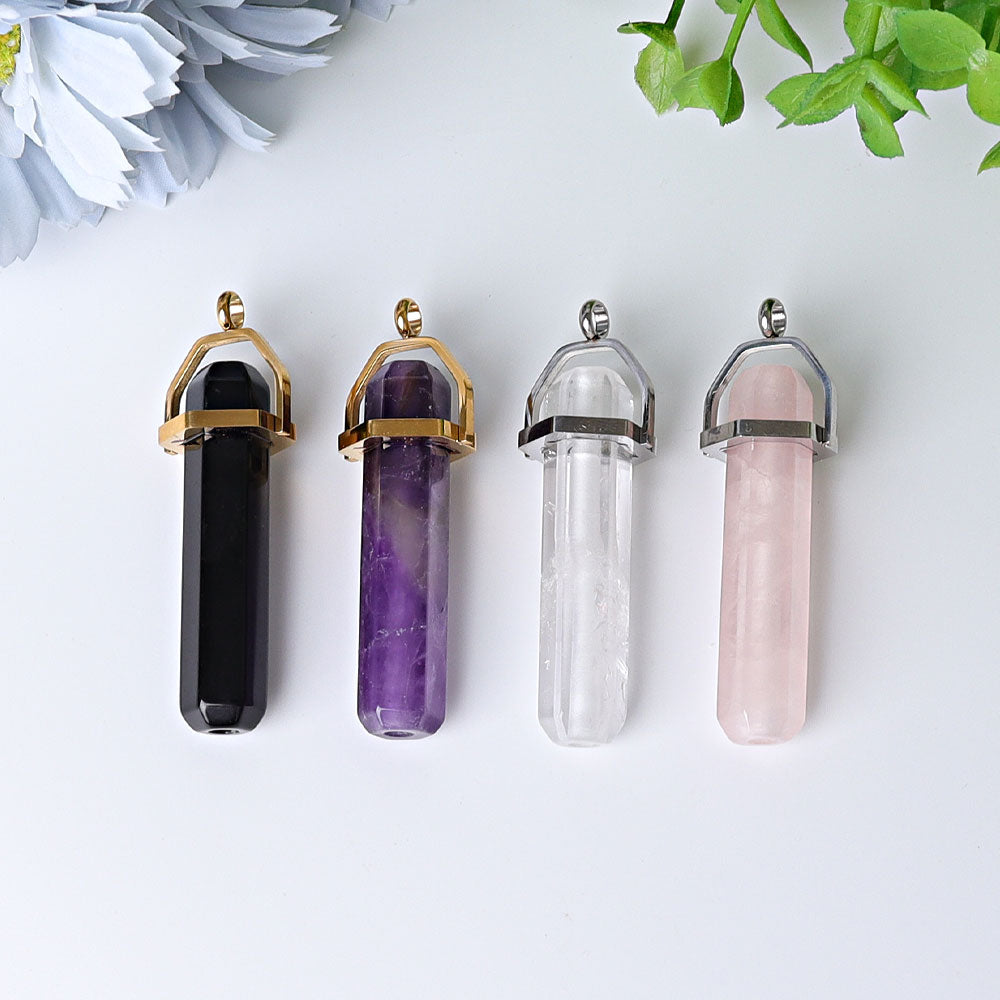 2.4" Hollow Hexagonal Prism Crystal Pendant