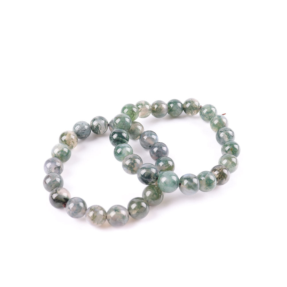 10mm Moss Agate Bracelet